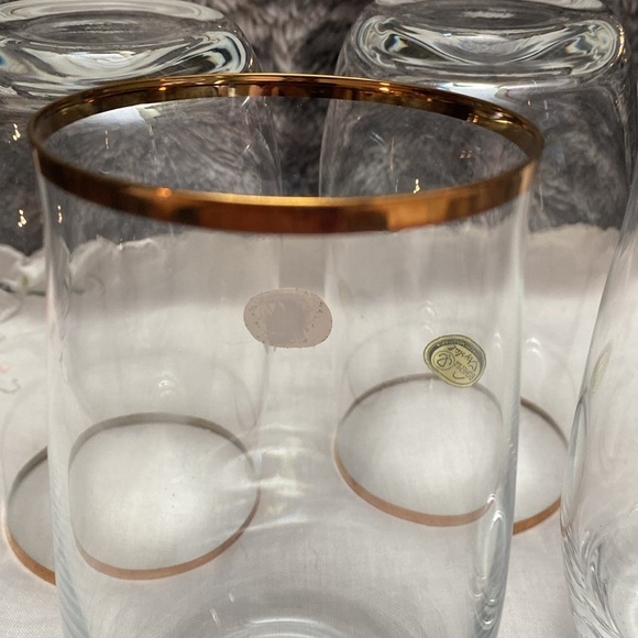 1980 Bohemian Crysalex Geneva old Fashion Gold Rim Whiskey High Ball Glasses. - Picture 10 of 16